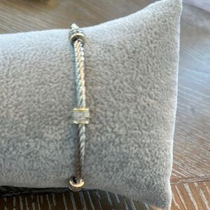 Elegant Silver and Gold Bracelet with CZ accents